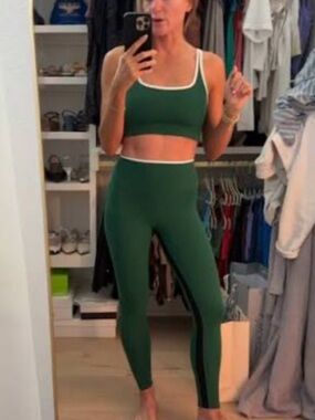 Splits 59 Green High-Rise Active Leggings & Crop Tank Set